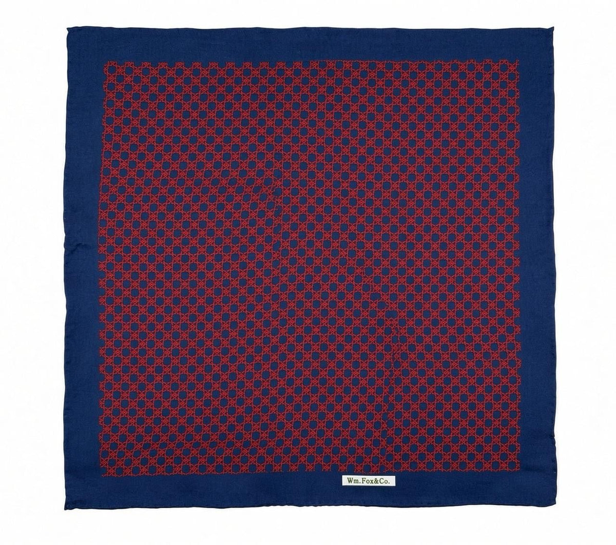 Navy & Red Diamond Pocket Square - Wm. Fox & Co.