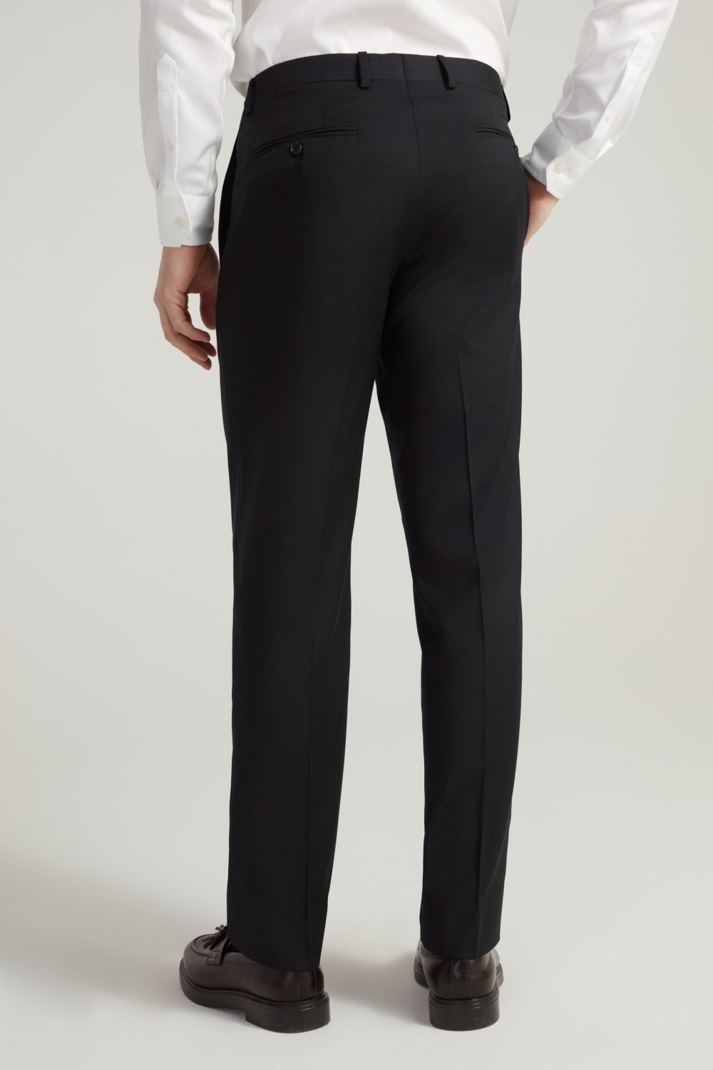Navy Super 110's Smart Wool Serge Trousers – view 3