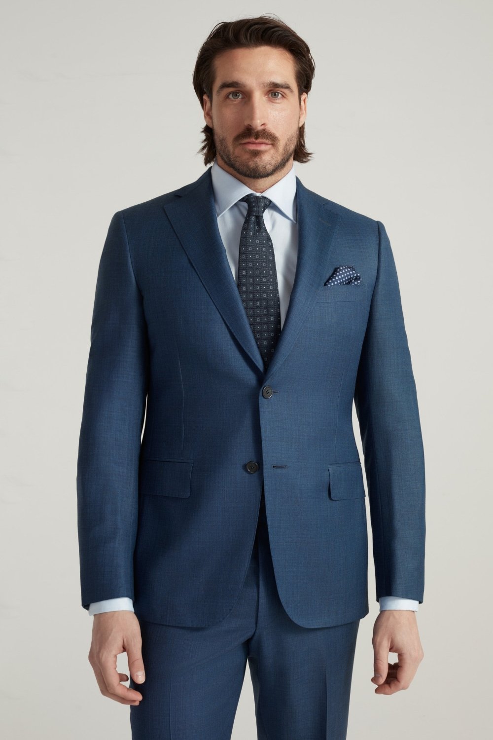 Navy Super 130's Milano Sharkskin Suit - Wm. Fox & Co.