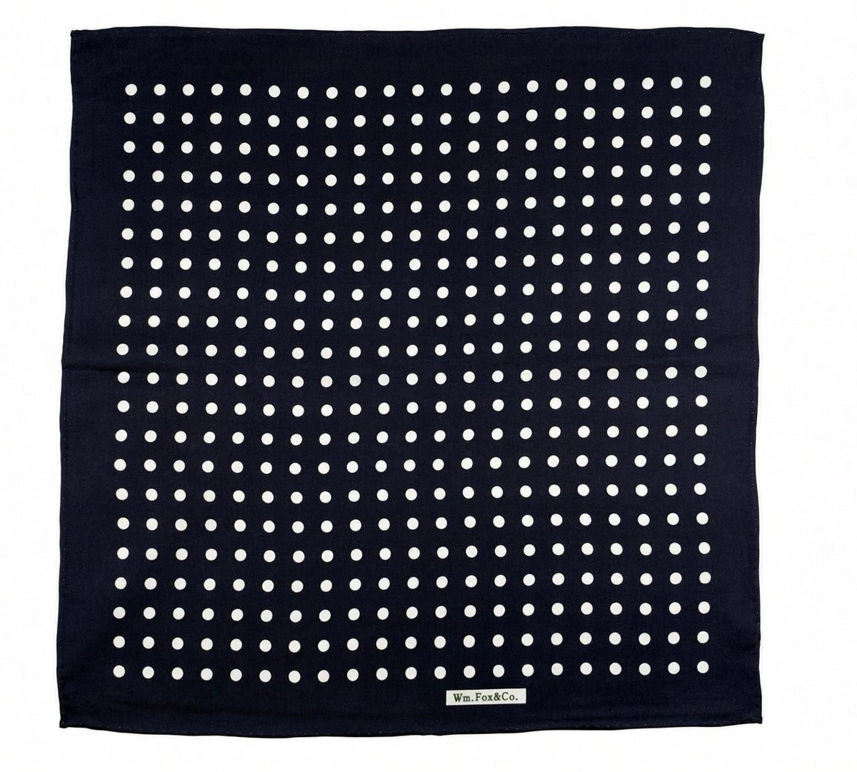 Navy & White Polka Dot Pocket Square - Wm. Fox & Co.
