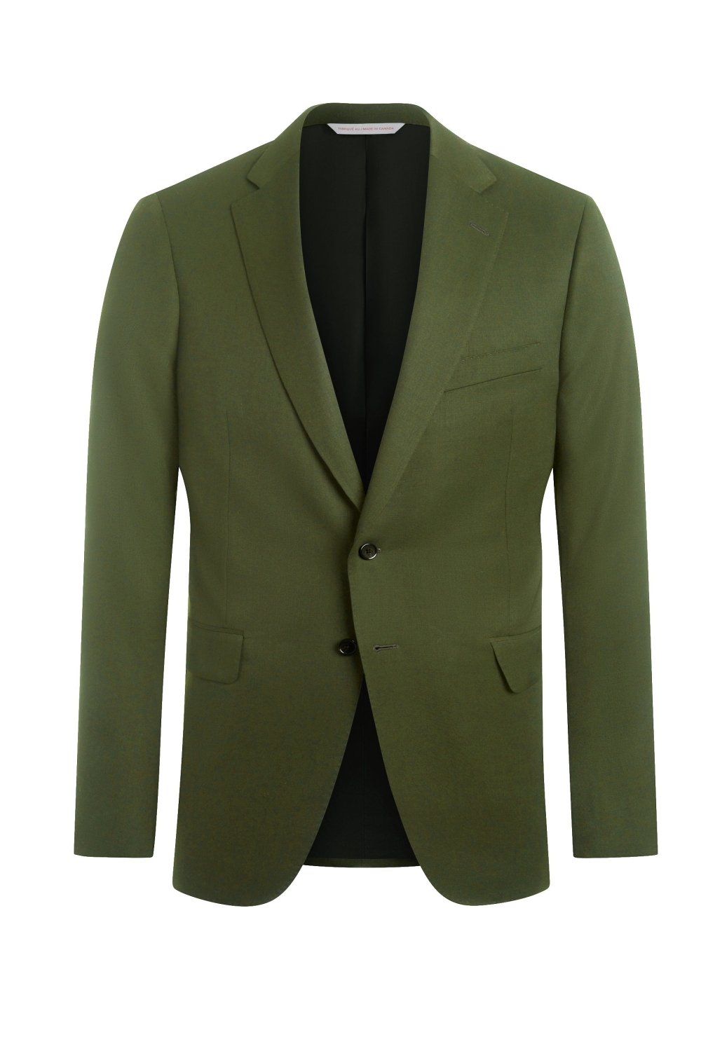 Olive Linen Blend Stretch Solid Jacket - Wm. Fox & Co.