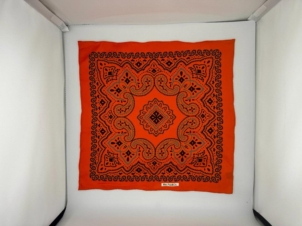 Orange Ornamental Pocket Square - Wm. Fox & Co.