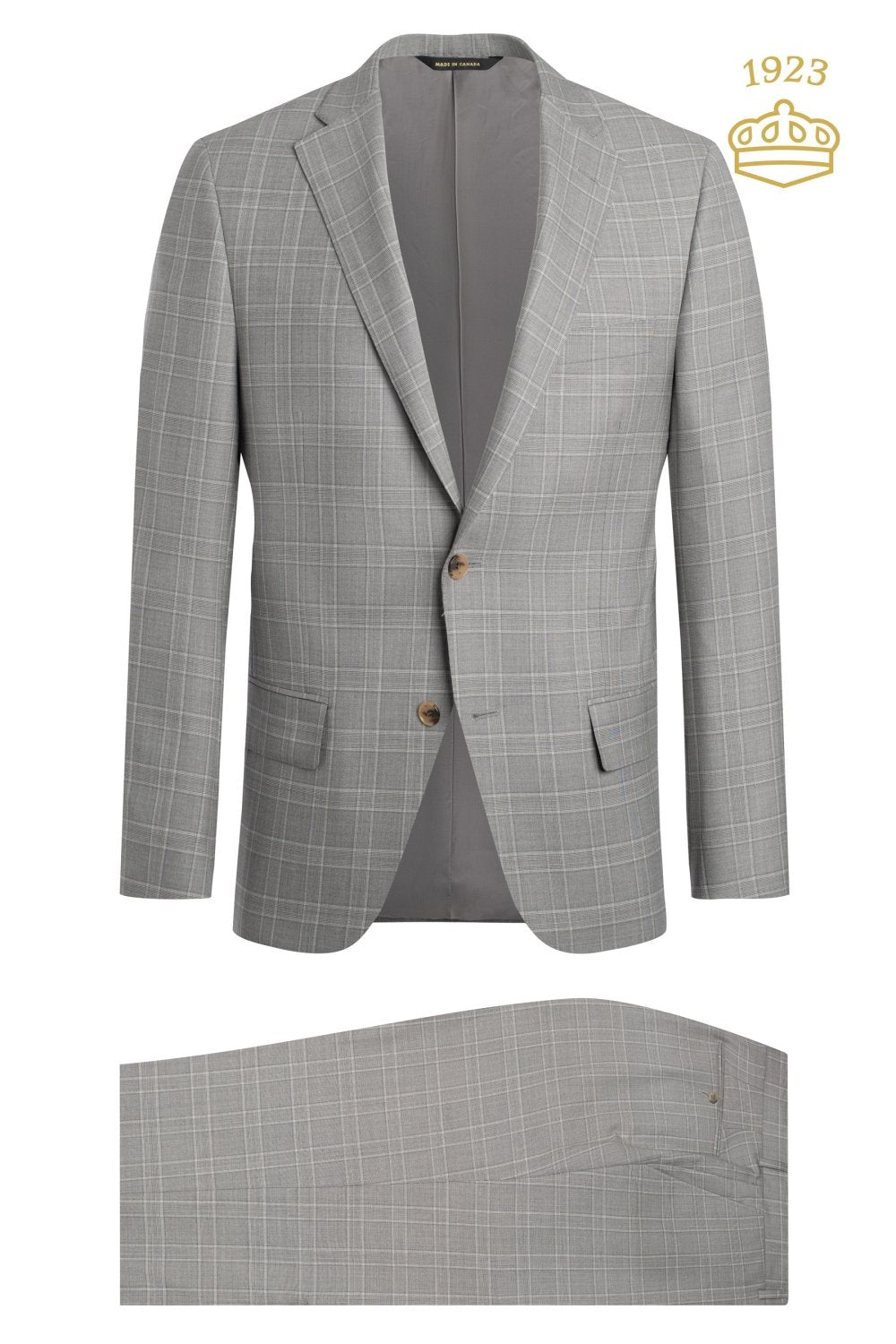 Pearl Grey Super 160's Plaid Suit - Wm. Fox & Co.