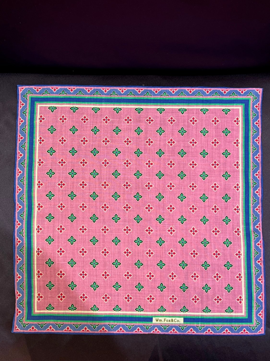 Pink Geometric Border Pocket Square - Wm. Fox & Co.
