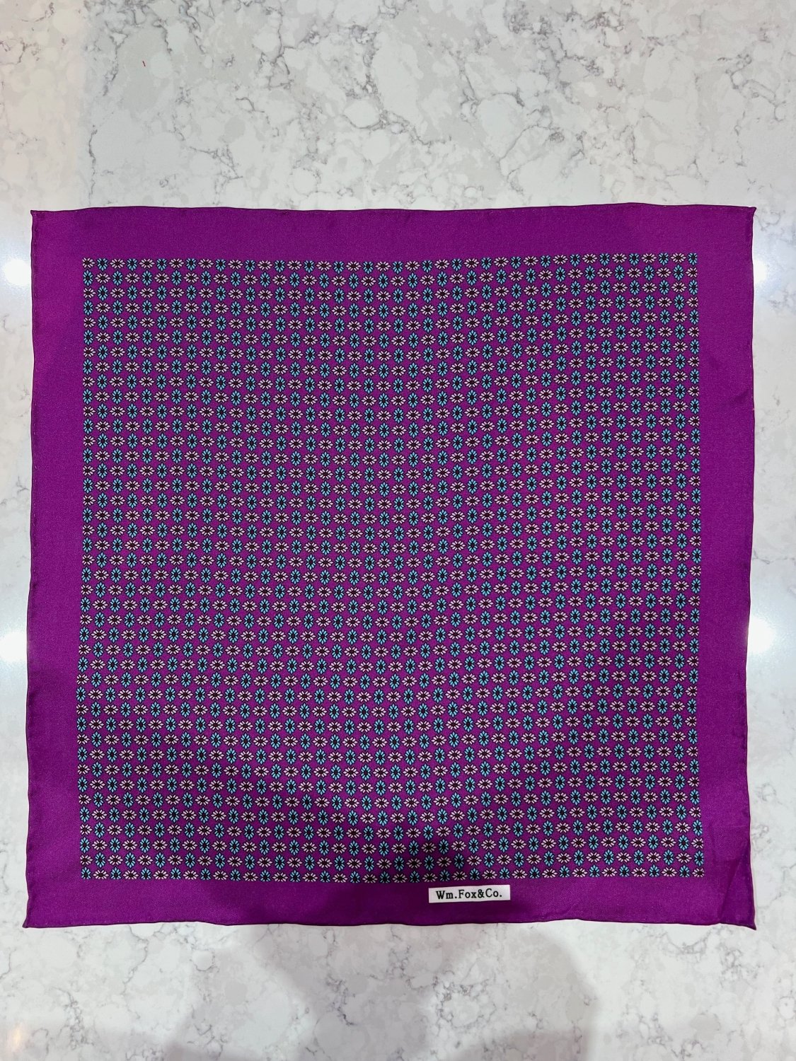 Plum Micro Geometric Pocket Square - Wm. Fox & Co.