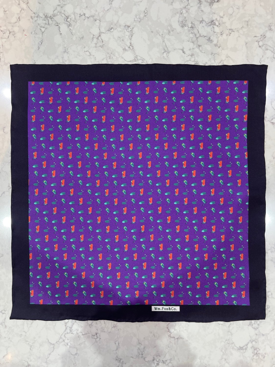 Purple Fine Motif Pocket Square - Wm. Fox & Co.