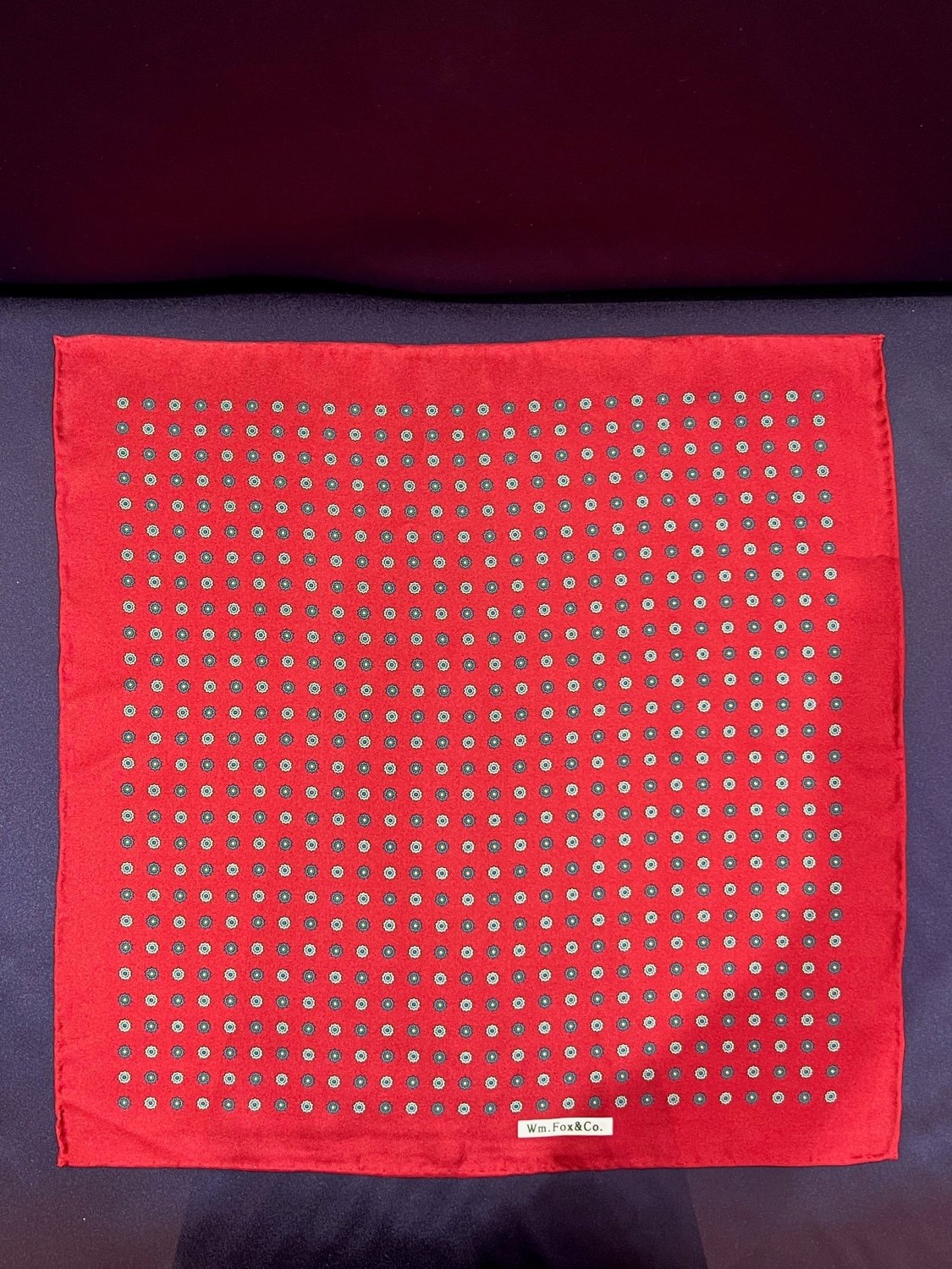 Red and Blue Micro Dot Pocket Square - Wm. Fox & Co.