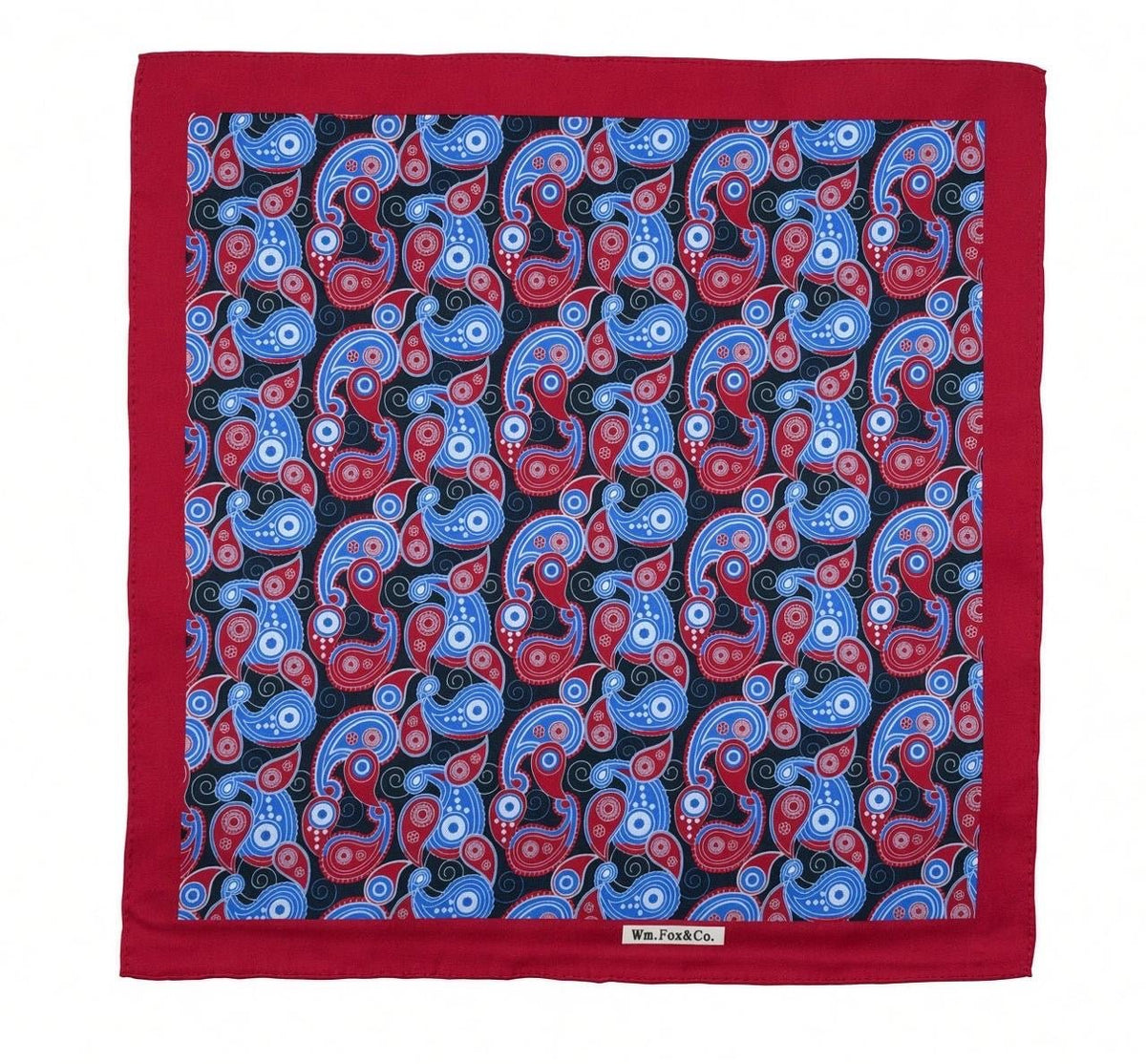 Red & Blue Paisley Pocket Square - Wm. Fox & Co.