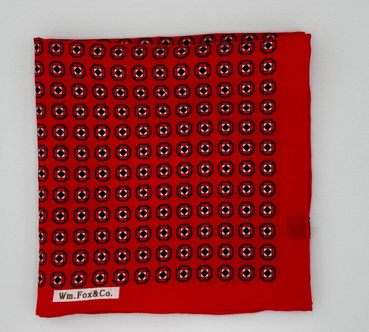 Red Framed Medallion Pocket Square - Wm. Fox & Co.