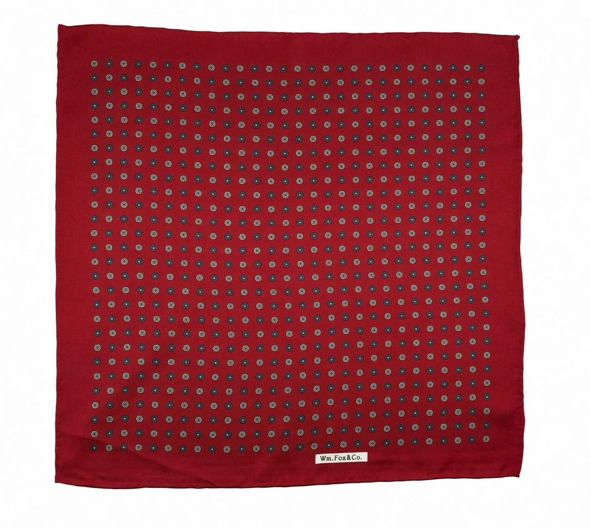 Red & Green Mini Medallion Pocket Square - Wm. Fox & Co.