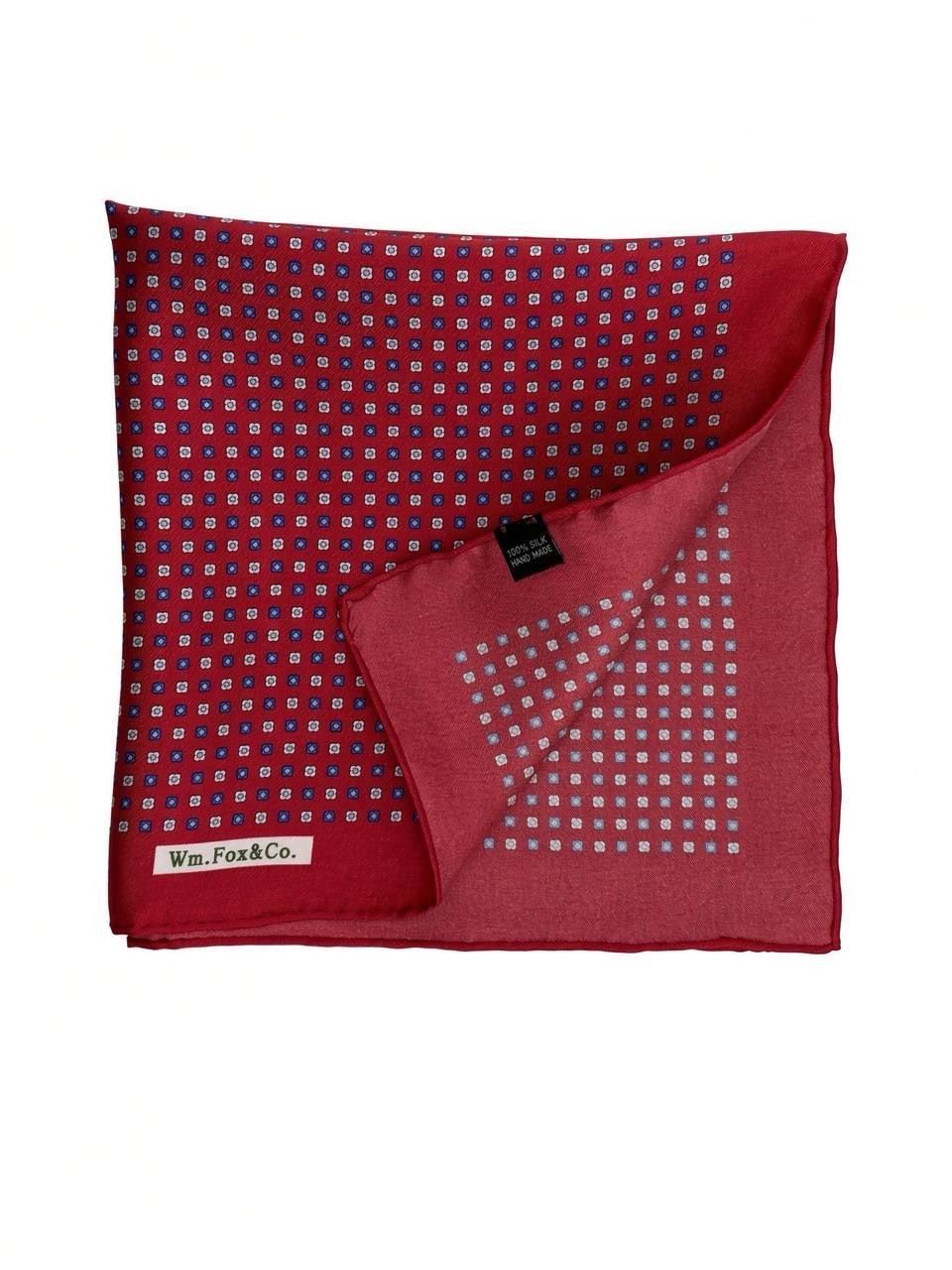 Red Miniature Geometric Pocket Square - Wm. Fox & Co.