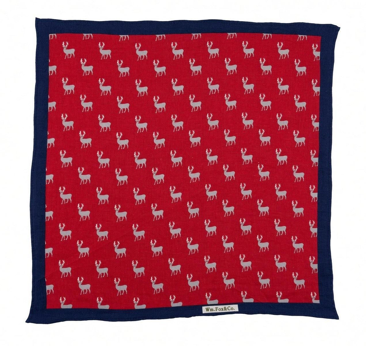 Red Stag Motif Pocket Square - Wm. Fox & Co.