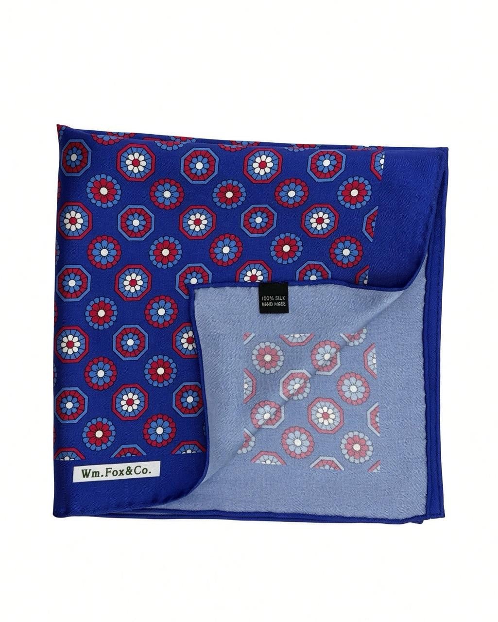 Royal Blue Circular Medallion Pocket Square - Wm. Fox & Co.
