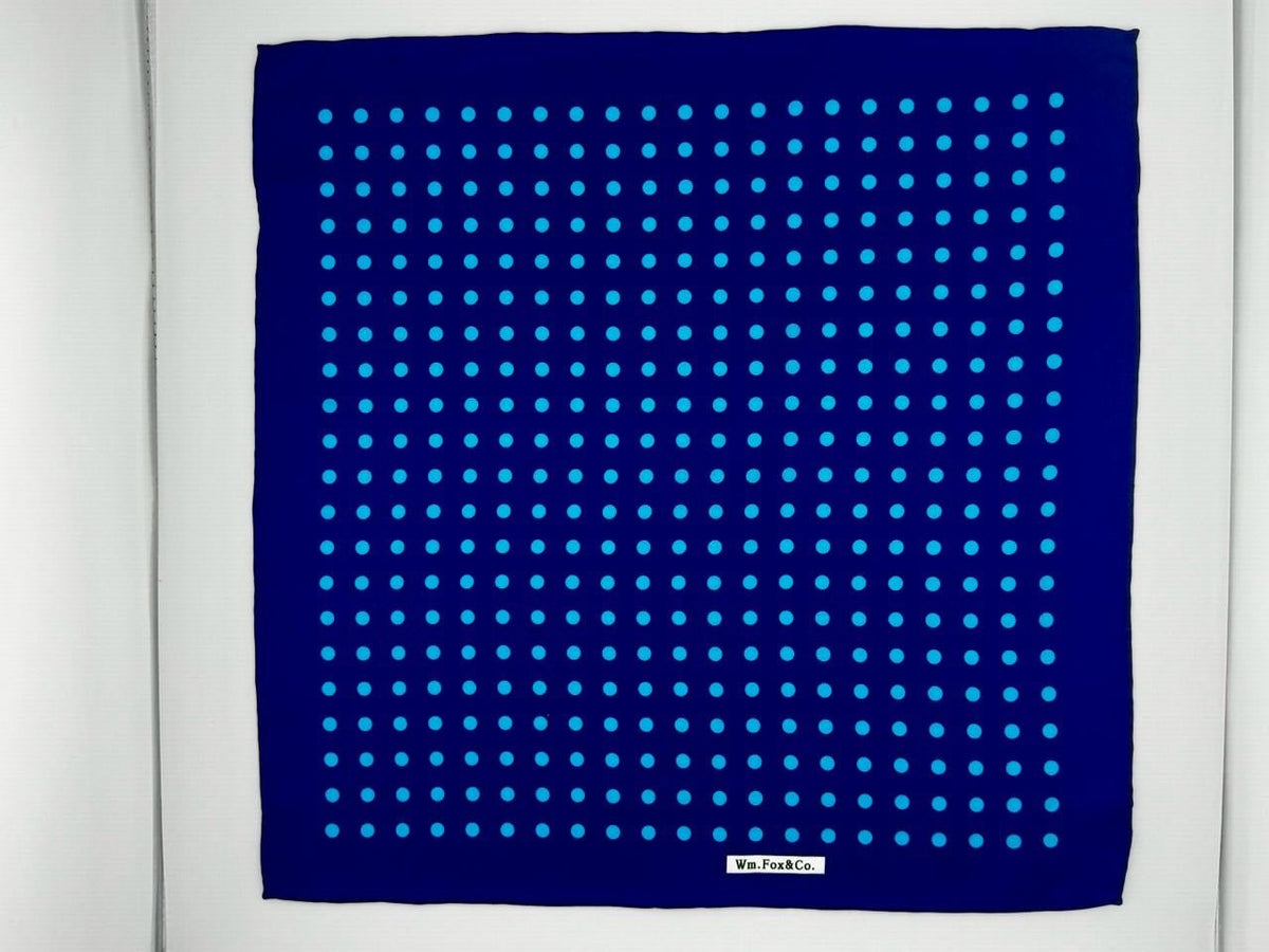 Royal Blue Dotted Pocket Square - Wm. Fox & Co.