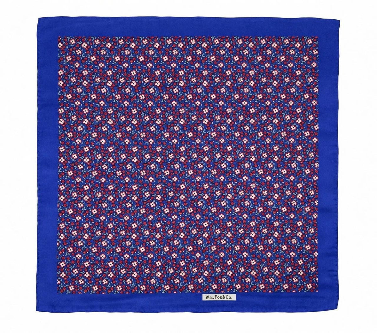 Royal Blue Floral Mosaic Pocket Square - Wm. Fox & Co.