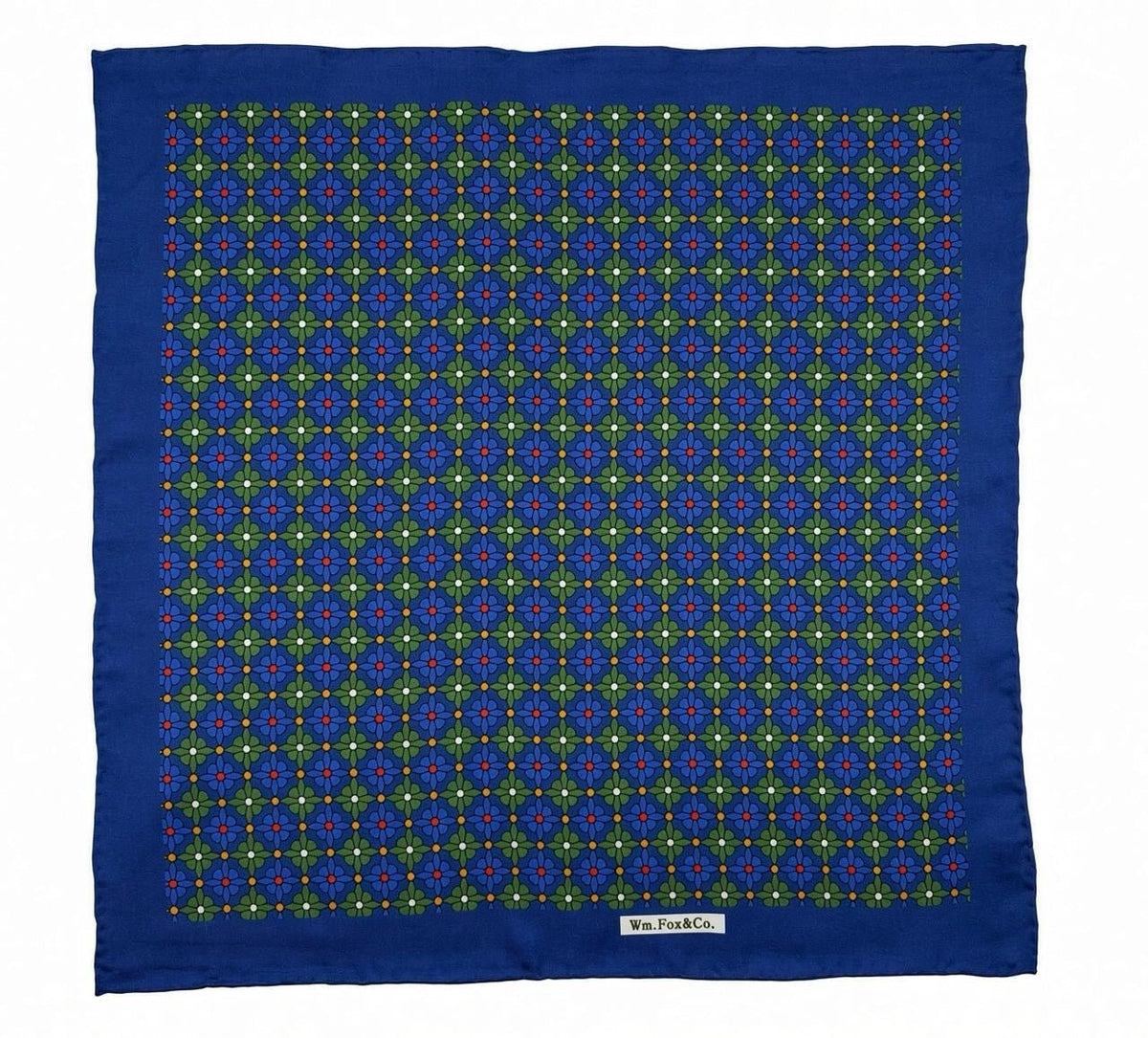 Royal Blue & Green Lattice Pocket Square - Wm. Fox & Co.