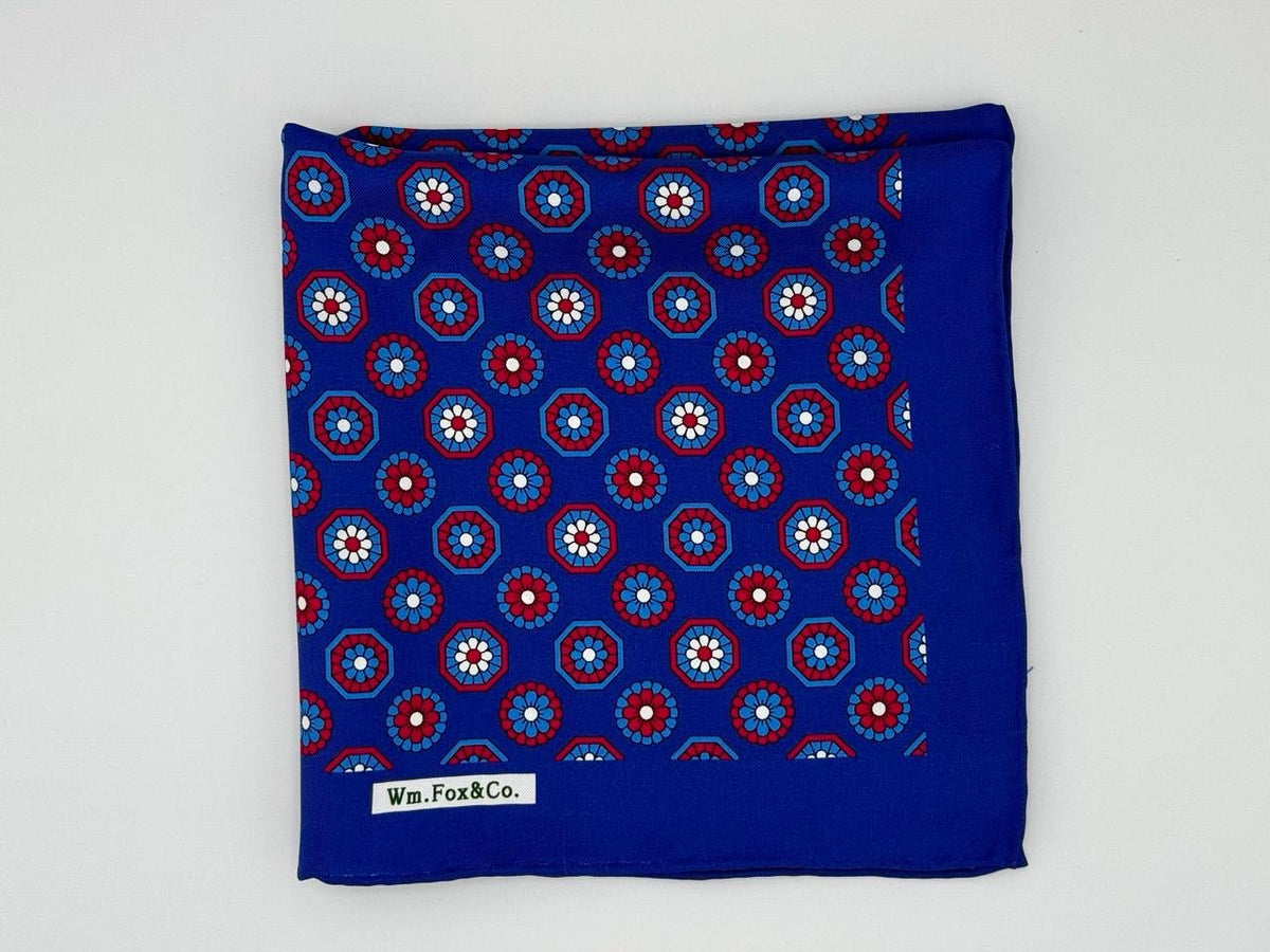 Royal Blue Medallion Pocket Square - Wm. Fox & Co.