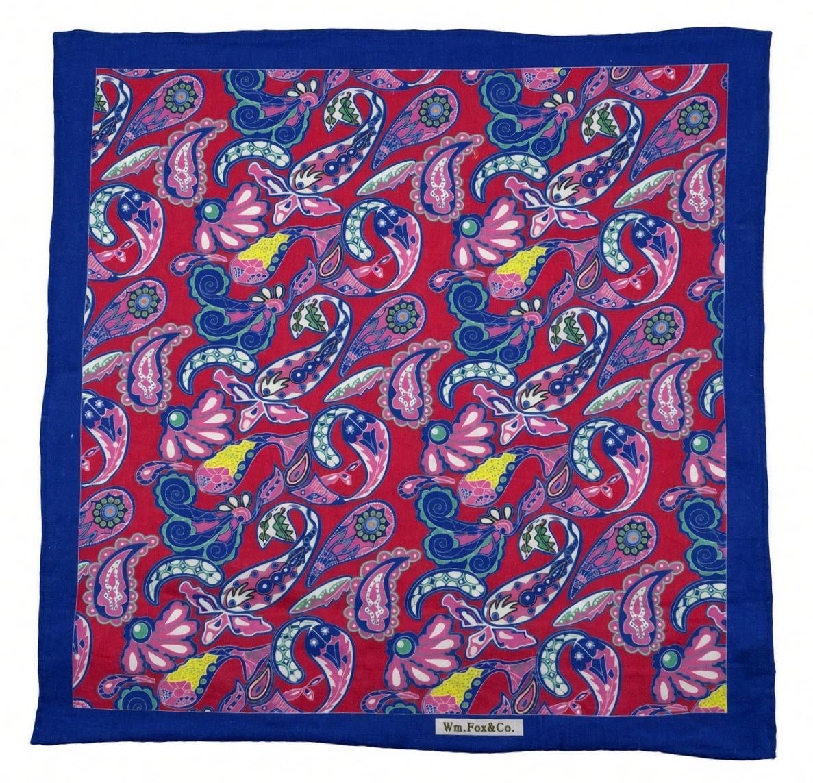 Royal Blue Multicolor Paisley Pocket Square - Wm. Fox & Co.