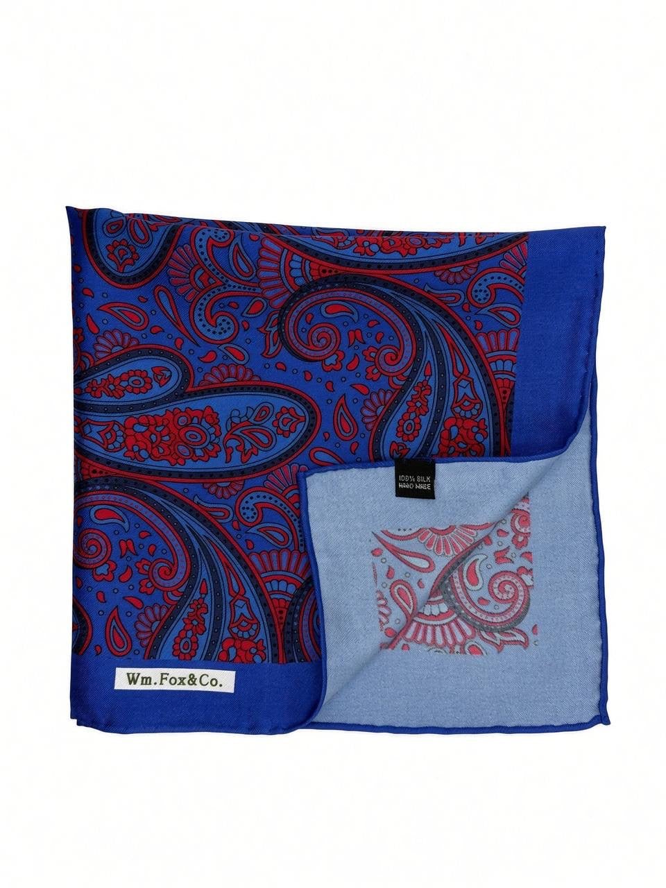 Royal Blue & Wine Paisley Pocket Square - Wm. Fox & Co.