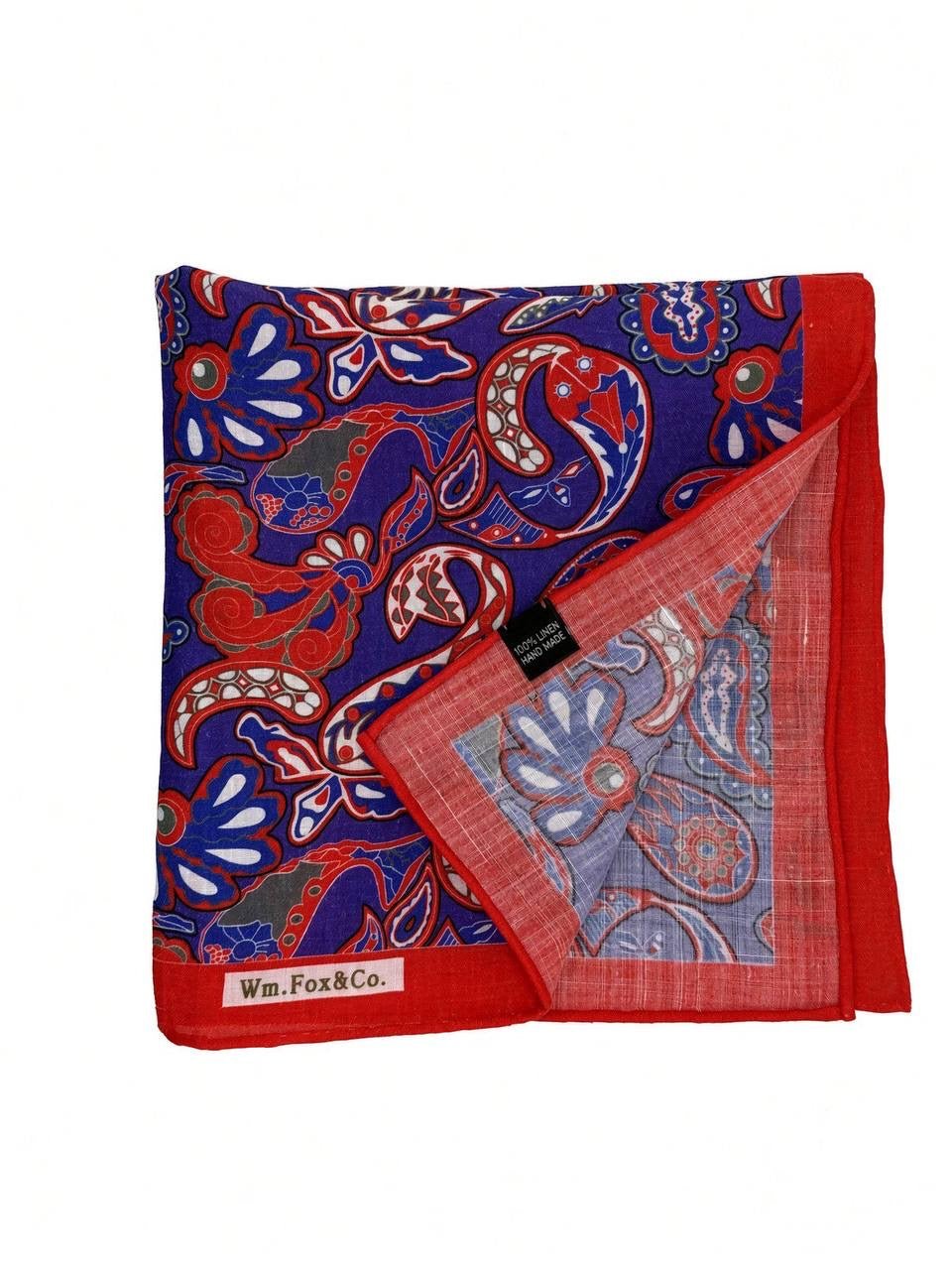 Rust Border Multicolor Paisley Pocket Square - Wm. Fox & Co.