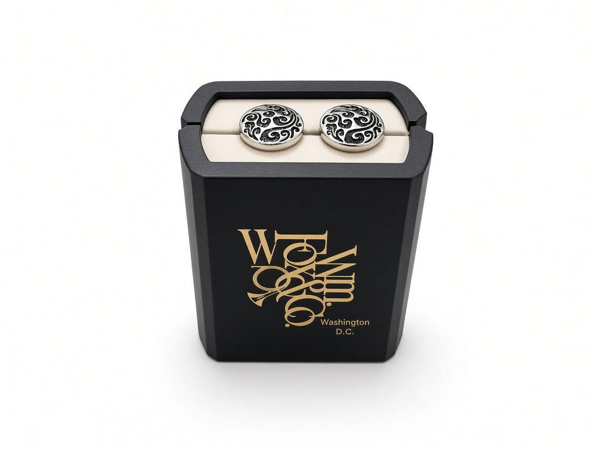 Silver-Tone Scrollwork Cufflinks - Wm. Fox & Co.