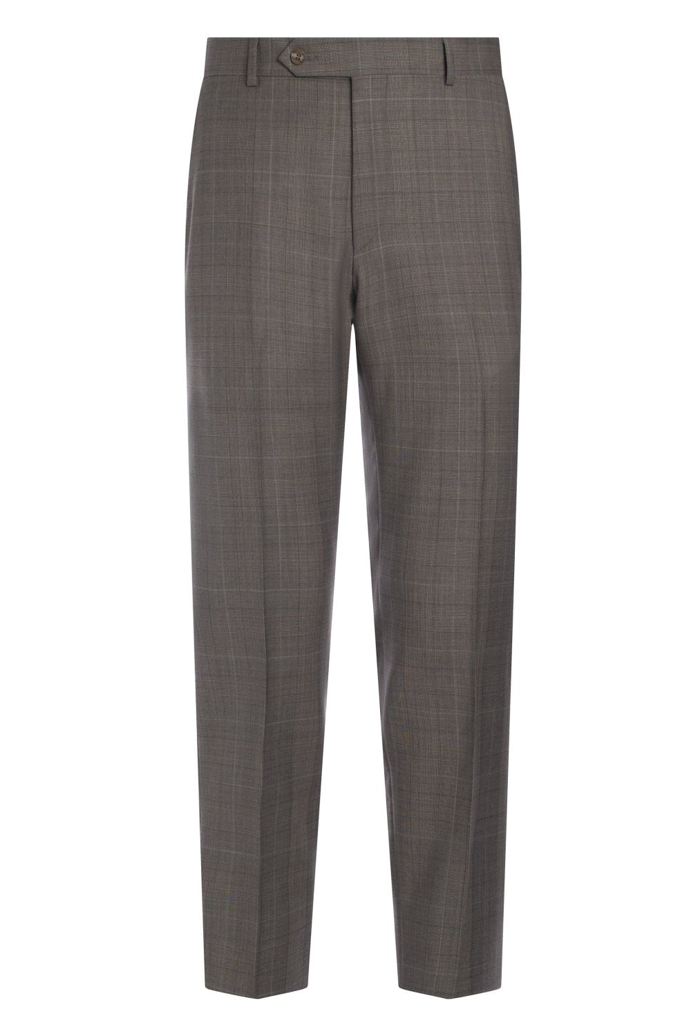 Taupe Super 150’s Double-Breasted Plaid Suit – view 5