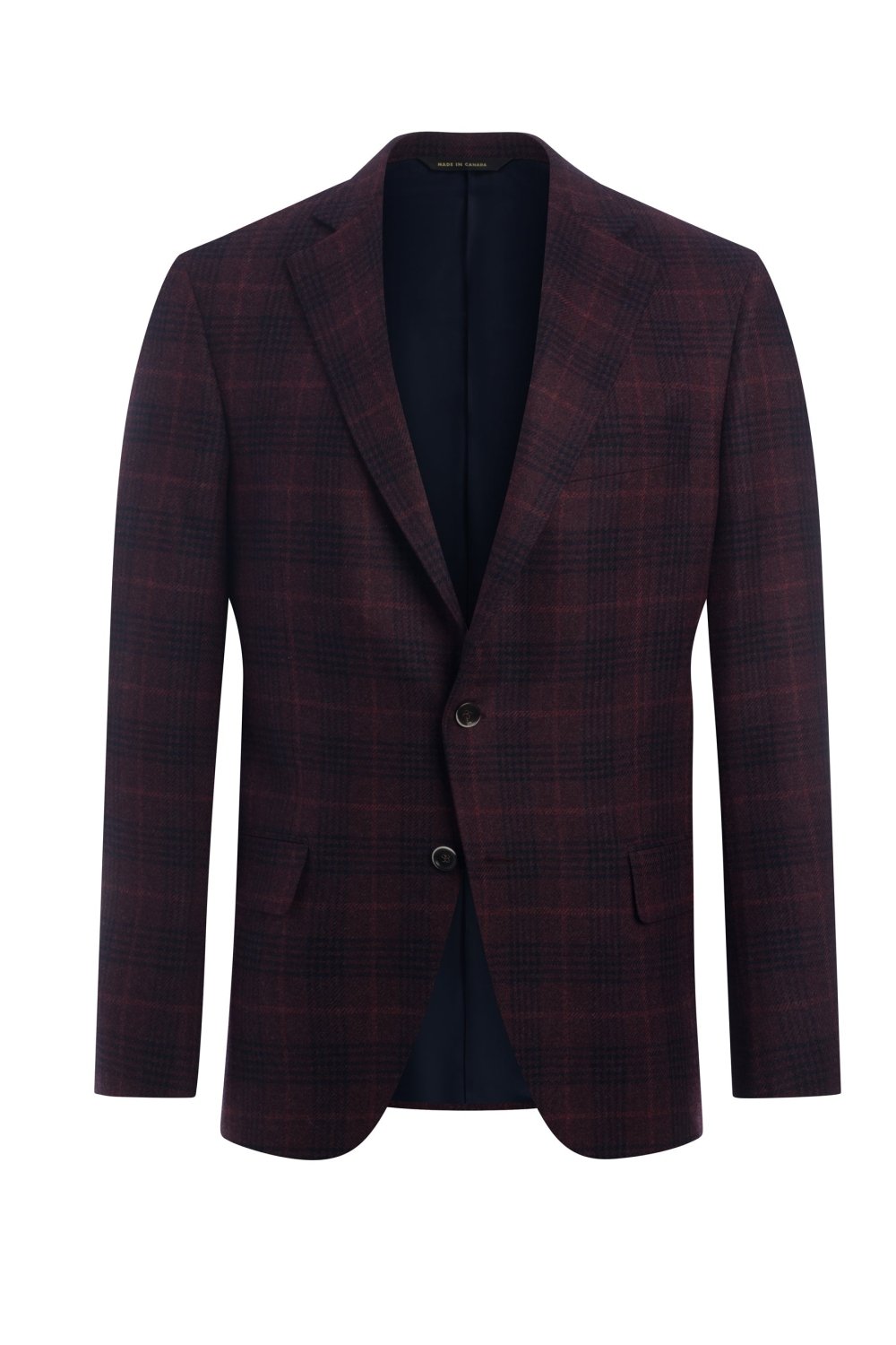 Wine Cashmere Blend Honey Way Plaid Jacket - Wm. Fox & Co.