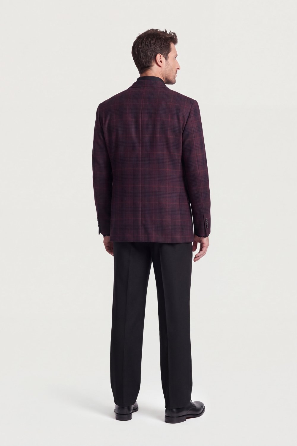 Wine Cashmere Blend Honey Way Plaid Jacket - Wm. Fox & Co.