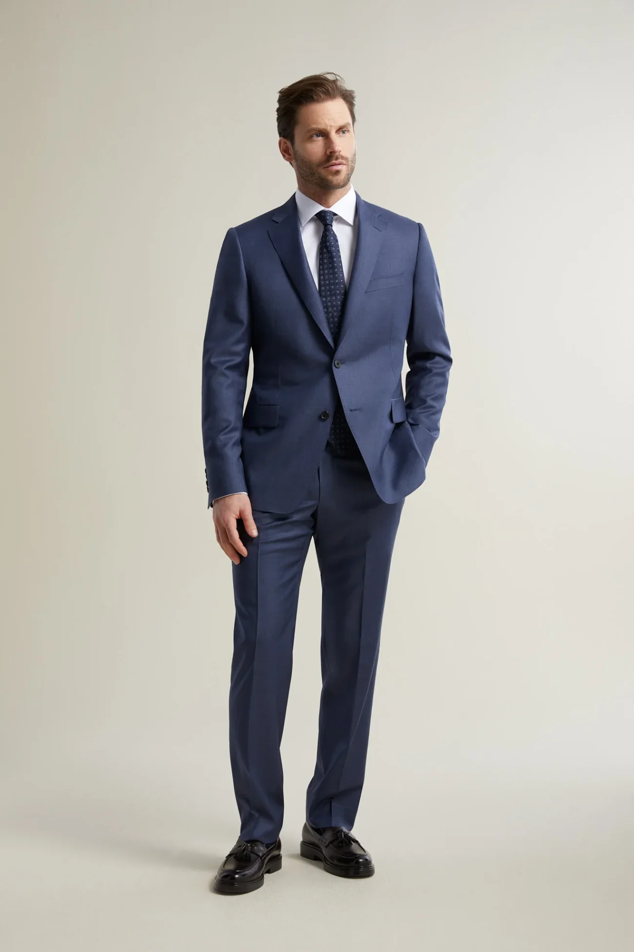 Blue Sharkskin Ice Wool Suit