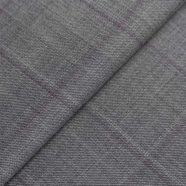 Grey Super 130's Windowpane Trim Fit Suit - Image 8