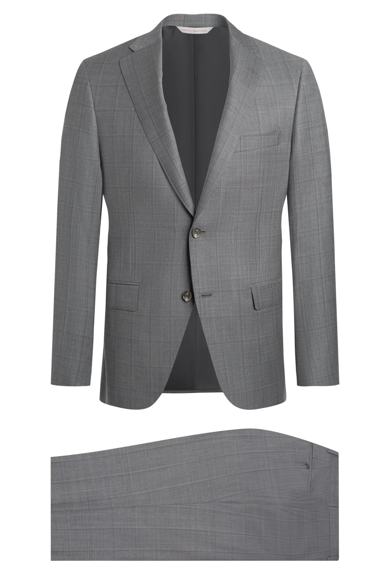 Grey Super 130's Windowpane Trim Fit Suit - Image 6