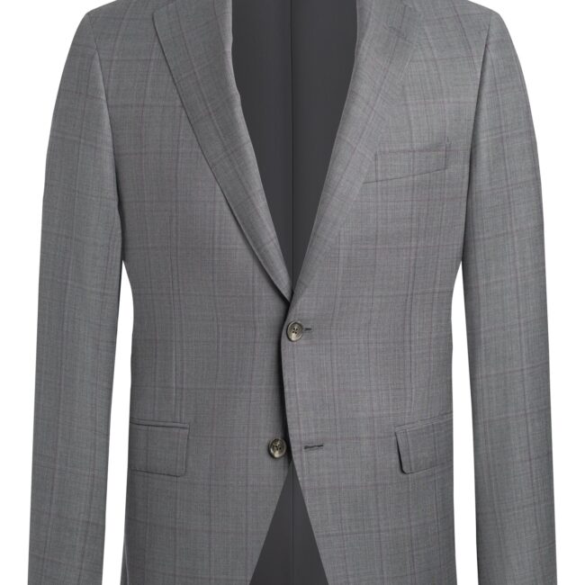 Grey Super 130's Windowpane Trim Fit Suit - Image 4