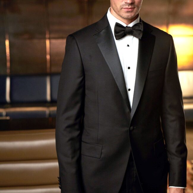 Black Notch Lapel Satin Infinity Tuxedo - Image 2