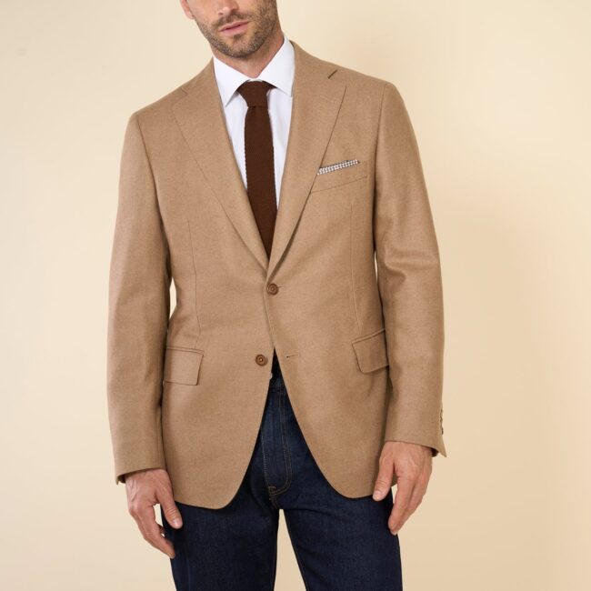 Golden Flax Cashmere Silk Jacket - Image 3